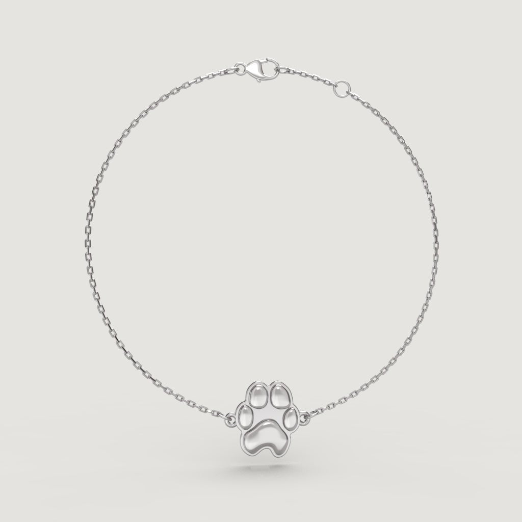 Silver Classic Paw Cable Bracelet
