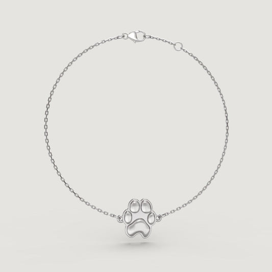 Silver Classic Paw Cable Bracelet