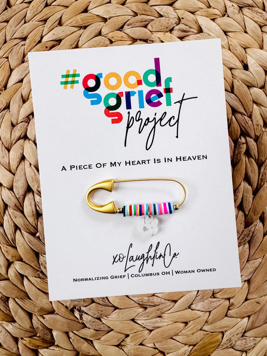 Pet Loss | A Piece Of My Heart Is In Heaven | #goodgriefprojectbyxo Accessory Pin