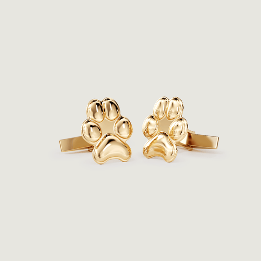 Gold Pet Paw Cufflinks