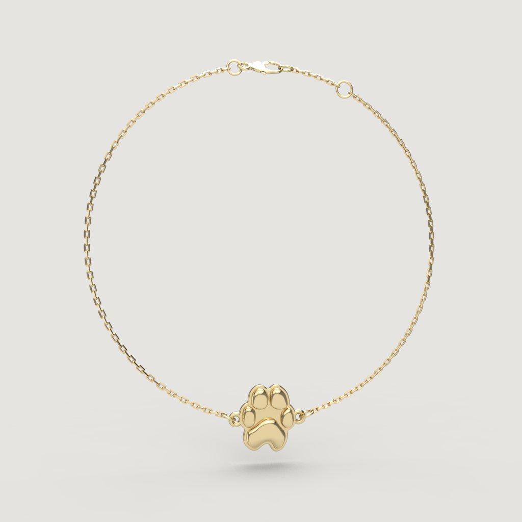 Gold Petite Paw Cable Bracelet